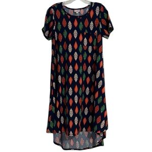 LuLaRoe Colorful Leaf Patterned Size XSmall Hi-Low Midi Dress